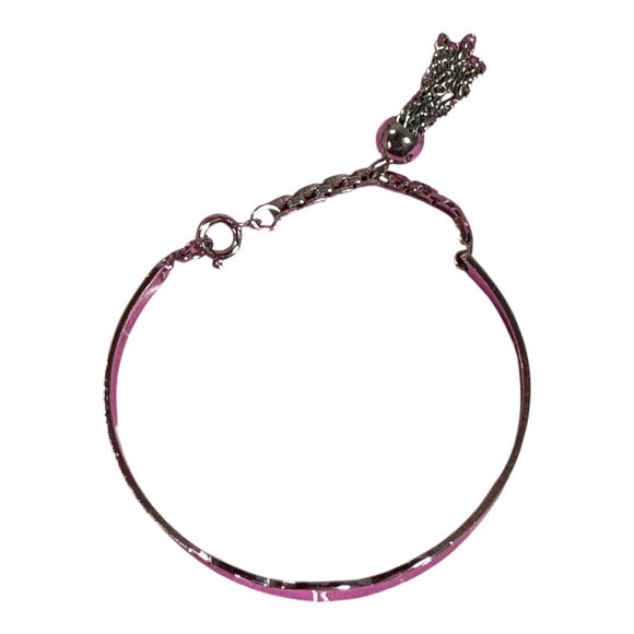 Vt JB Sterling Silver Engravable Engrave Blank Bangle Bracelet Safety Chain Oval - Picture 8 of 10